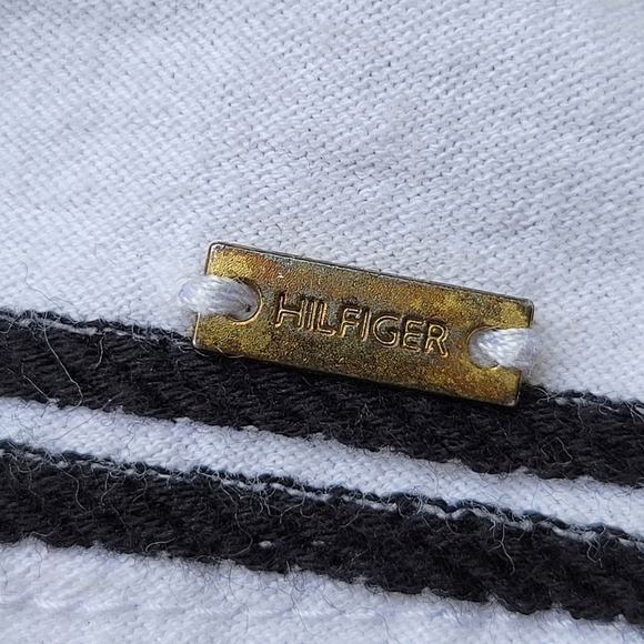 Tommy Hilfiger Black And White  Striped Summer 100% Cotton Jersey Dress Size 6 - Picture 7 of 15